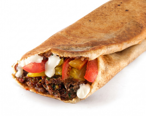 Lebanese Kafta - kafta meat, tomato, pickles and special sauce