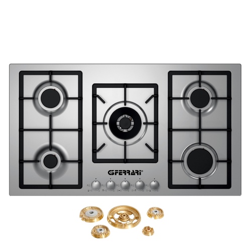 Gas Hob Built In 90 cm  with Brass Burners - Specifications:

Built-in hob 90 cm

Five gas burners with a capacity
of 11500 watts

Heavy Duty Iron Bras

Separate side control switches

Stainless steel, easy to clean

Safety With Auto Ignition

Made in italy

One year warranty