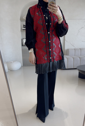 win1 - جاكيت شامواه  فري سايز فيه حزام مخفي من الداخل للتخصير