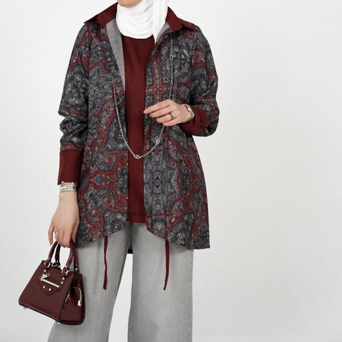 code04 - القماش ربيعي قطعتين قميص + داخلي حفر