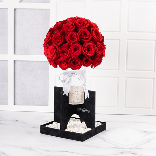 Bloom Vase - - 45-50 Roses - Vase with Luxury Velvet Vase Holder