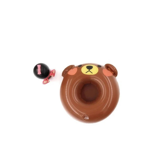 Brown Bear Floating Drink Holder - Brown Bear Shaped Floating Drink Holder