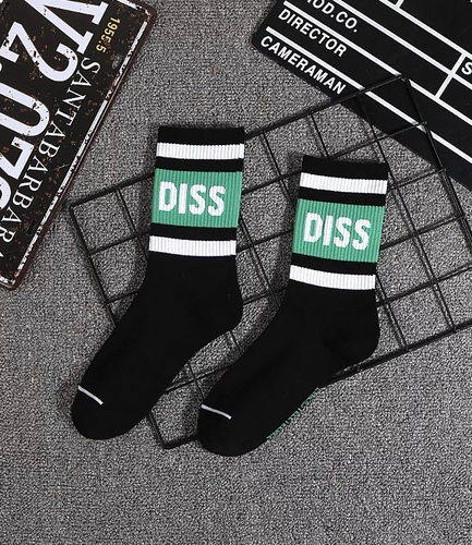 Black Green Diss Socks - • Free size • Unisex