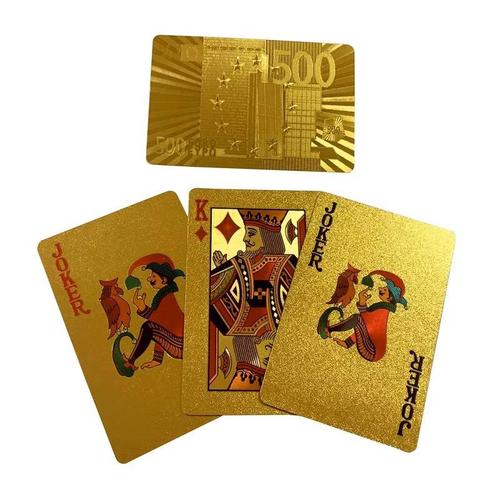 Playing cards 500 euro gold - Limited edition 500 euro gold design , 1 piece (52 cards)