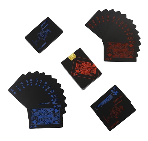 ورق لعب باللون الأحمر والأزرق - Black design combined with red and blue colors , 1 piece (52 cards)