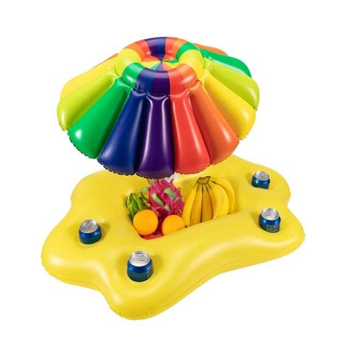 Rainbow umbrella - Keep your drinks handy in the pool and grab some fruits while enjoying the pool