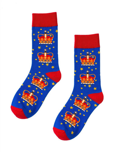 Queen's Crown Socks - Queen's Crown Socks Unisex Casual Cotton Tube Socks. Fun, quirky socks are the perfect pizazz for any outfit. Material: Cotton / Polyamide / Spandex Free size.