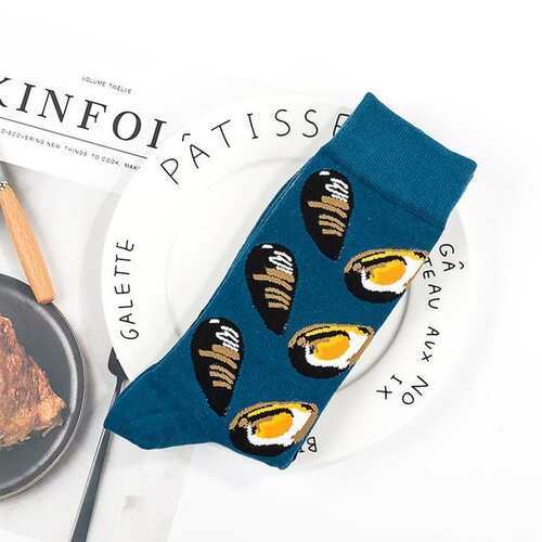 Mussels Socks - Mussels Socks Unisex Casual Cotton Tube Socks. Fun, quirky socks are the perfect pizazz for any outfit.  Material: Cotton / Polyamide / Spandex Free size.