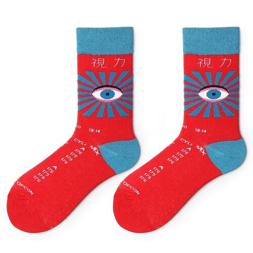 Eye Socks - Eye Socks Unisex Casual Cotton Tube Socks. Fun, quirky socks are the perfect pizazz for any outfit. Material: Cotton / Polyamide / Spandex Free size.