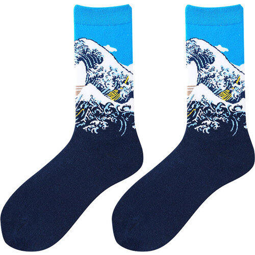 Sea Waves Socks - Sea Waves Socks Unisex Casual Cotton Tube Socks. Fun, quirky socks are the perfect pizazz for any outfit. Material: Cotton / Polyamide / Spandex Free size.