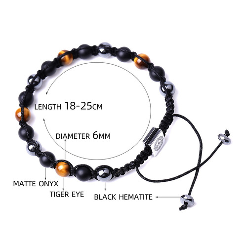 Mix Color Jade Stone Tiger Eye Agate Bracelet - 6mm - Overview & Details Color: Jade Stone & Tiger Eye Material: Natural stone Gender: Unisex Type: Bracelets 6mm beads Bracelet weight: 8g The stone color will NOT fade Nickel & Zinc Free Adjustable to fit One size fits all