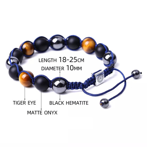 Mix Color Jade Stone Tiger Eye Agate Bracelet - 10mm - Overview & Details Color: Jade Stone & Tiger Eye Material: Natural stone Gender: Unisex Type: Bracelets 10mm beads double layer Bracelet weight: 26g The stone color will NOT fade Nickel & Zinc Free Adjustable to fit One size fits all