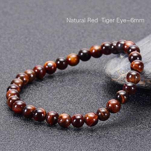 Bohemia Natural Stone Bracelet - 6mm - Overview & Details Color: Red Tiger's Eye Stone Material: Natural stone Gender: Unisex Type: Bracelets 6mm beads 18.5cm – Stretchy elastic Bracelet weight: 12g The stone color will NOT fade Nickel & Zinc Free