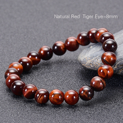 Bohemia Natural Stone Bracelet - 8mm - Overview & Details Color: Red Tiger's Eye Stone Material: Natural stone Gender: Unisex Type: Bracelets 8mm beads 18.5cm – Stretchy elastic Bracelet weight: 20g The stone color will NOT fade Nickel & Zinc Free