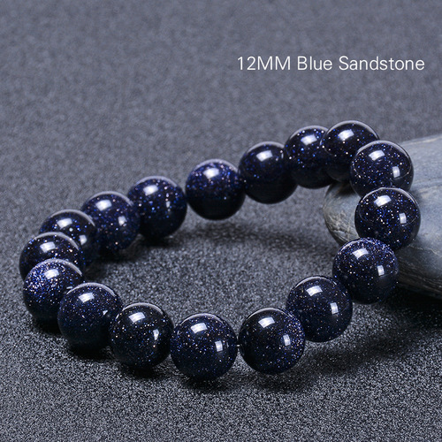 Natural Stone Dark Purple With Glitter Bracelet - 12mm - Overview & Details Color: Dark Purple With Glitter Stone Material: Natural stone Gender: Unisex Type: Bracelets 12mm beads 18.5cm – Stretchy elastic Bracelet weight: 38g The stone color will NOT fade Nickel & Zinc Free