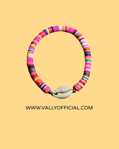 Colorful beaded shell bracelet - Hand made colorful bead bracelet shell design ,applicable for the ankle and wrist.