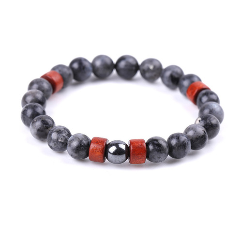 Vally - Charm Natural Stone Bracelet - Dark Grey Stone - Overview & Details Color: Dark Grey Stone Material: Natural stone Gender: Unisex Type: Bracelets 8mm beads 17.5cm – Stretchy elastic Bracelet weight: 15g The stone color will NOT fade Nickel & Zinc Free