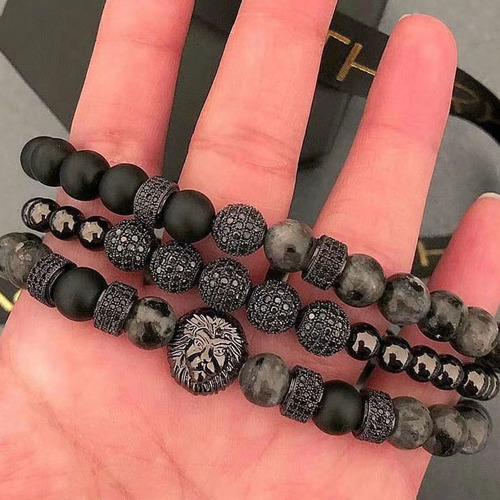 Charm Natural Stone Elastic Bracelet - Dark Grey - Overview & Details Color: Dark Grey Material: Natural stone  Gender: Unisex  Type: Bracelets  6-8mm beads  19cm – Stretchy elastic  Bracelet weight: 66g  The stone color will NOT fade  Nickel & Zinc Free  3 Bracelets