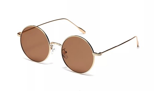 Metal round brown gold - Gender: Unisex Color: Brown and gold Frame material: PC Lenses optical attribute: UV400 Size: Adult size