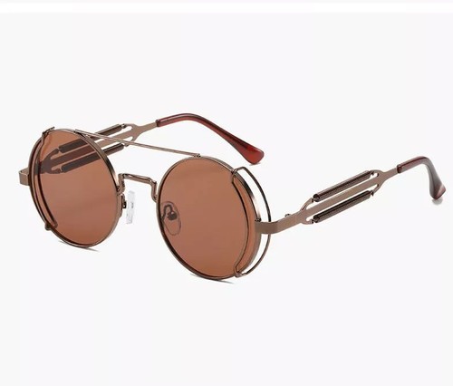 Brown metal sunglasses - Gender: Unisex Color: Brown Frame material: Metal Lenses material: PC
 Lenses optical attribute: UV400 Size: Adult size