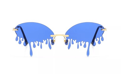 Melted blue sunglasses - Gender: Unisex Color: Blue+gold Frame material: Metal Lenses material: PC Lenses optical attribute: Polarized Size: Adult size