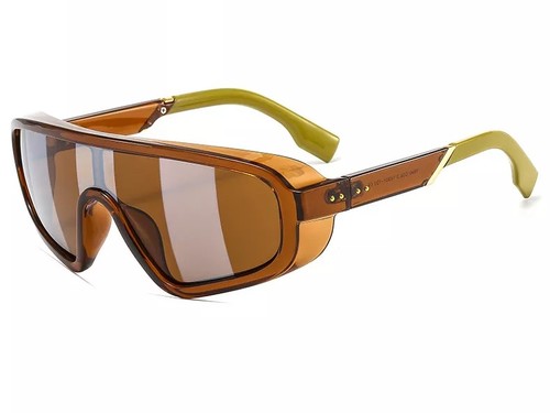 Retro brown mustard yellow sunglasses - Gender: Unisex Color: Brown and yellow mustard Frame material: PC Lenses material: PC Lenses optical attribute: UV400 Size: Adult size