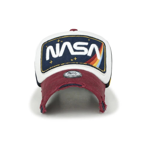 Red Bill Ililily NASA Worm Logo Embroidery Baseball Cap Mesh Snap Back Trucker Hat