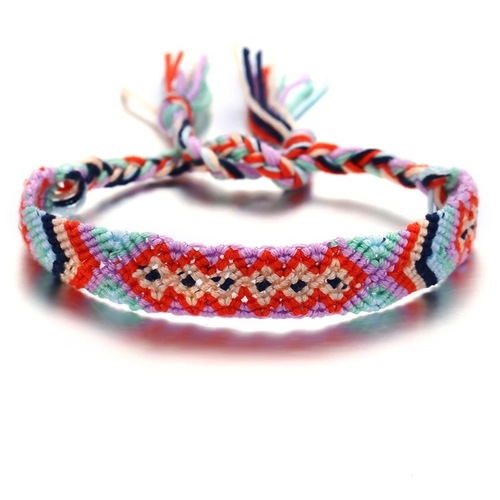 Handmade orange pattern bracelet / anklet