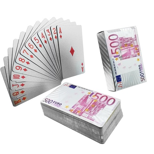 Playing cards 500 euro silver
