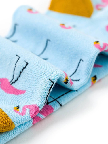 Flamingo Brown Border Socks