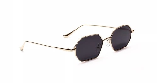 Platform black and gold sunglasses
