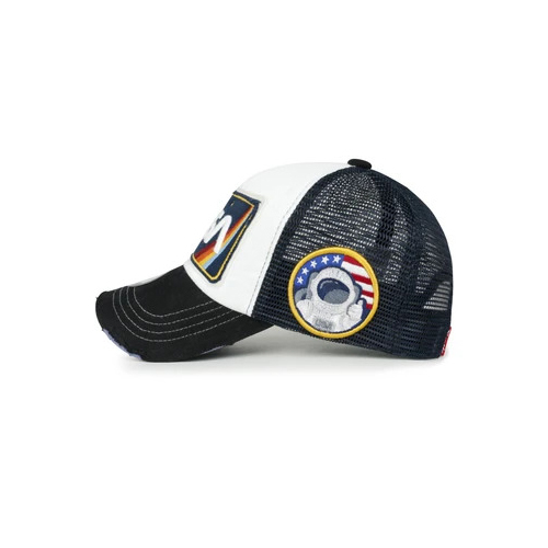 Black Bill Ililily NASA Worm Logo Embroidery Baseball Cap Mesh Snap Back Trucker Hat