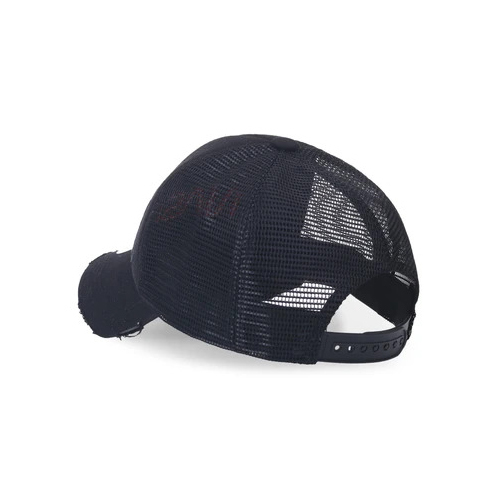 Black Ililily NASA Worm Logo Embroidery Baseball Cap Mesh Snap Back Trucker Hat