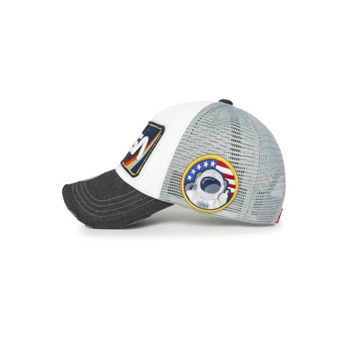 Grey Bill Ililily NASA Worm Logo Embroidery Baseball Cap Mesh Snap Back Trucker Hat