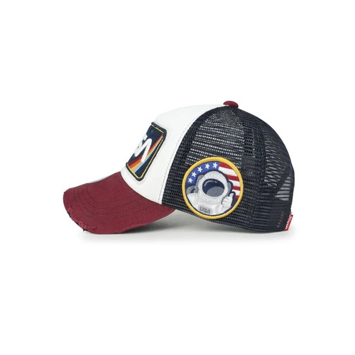 Red Bill Ililily NASA Worm Logo Embroidery Baseball Cap Mesh Snap Back Trucker Hat