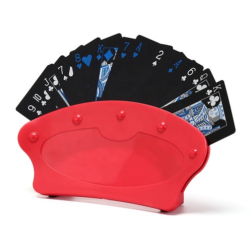 Red playing cards holder