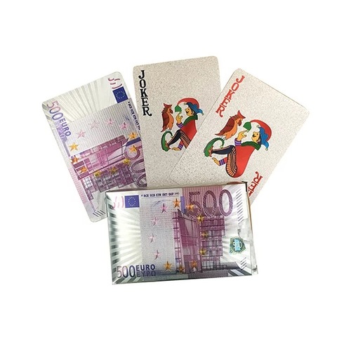 Playing cards 500 euro silver