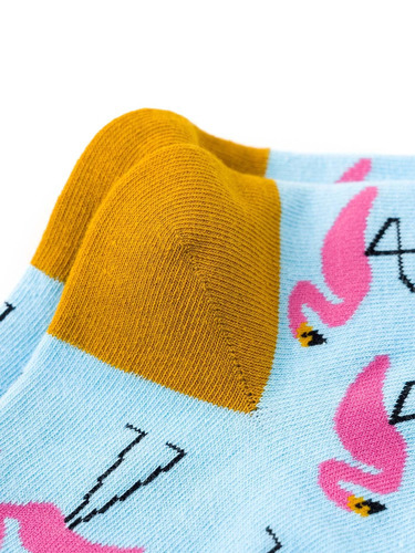 Flamingo Brown Border Socks