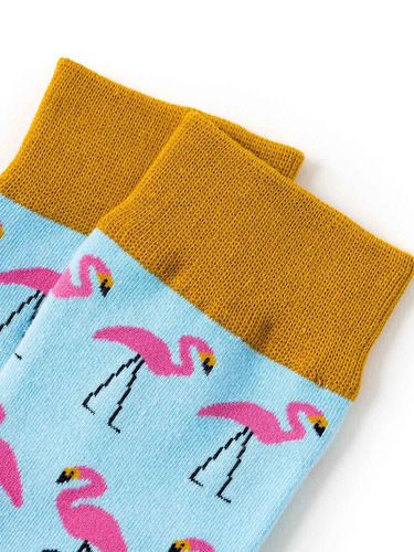 Flamingo Brown Border Socks