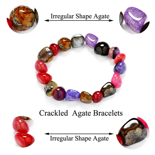 Irregular Colorful Agate Natural Stone Bracelet
