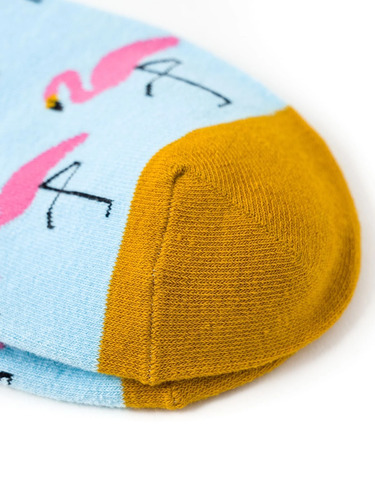Flamingo Brown Border Socks