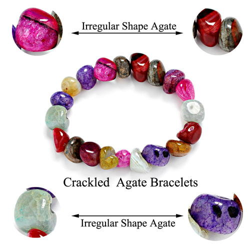 Irregular Colorful Agate Natural Stone Bracelet