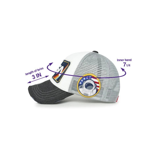 Grey Bill Ililily NASA Worm Logo Embroidery Baseball Cap Mesh Snap Back Trucker Hat