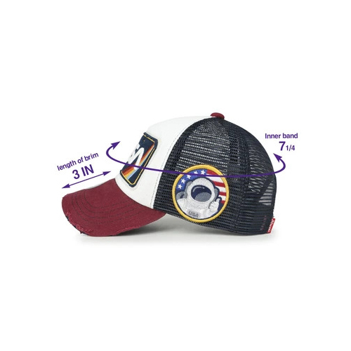 Red Bill Ililily NASA Worm Logo Embroidery Baseball Cap Mesh Snap Back Trucker Hat