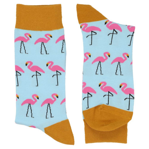 Flamingo Brown Border Socks