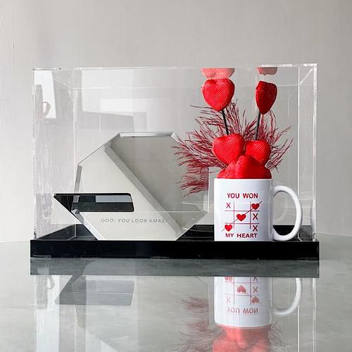 AMAZING - Acrylic box ,mug withe chocolate,Mirror