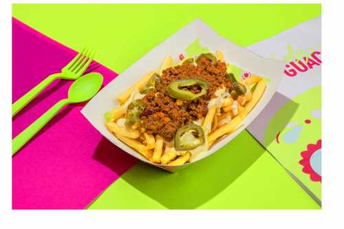 Loaded Mexico Fries 🍟 - Crispy Fries seasoned with Mexican Spices and loaded with Chili con Carne and dazzled Chil con Queso with choices of Adds on.