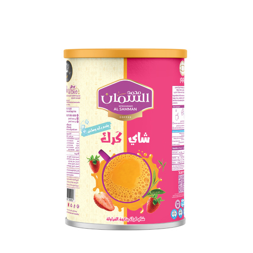 تمام يزن 👌، بعد إضافة 32 كوب كمان:بالعربي:شاي كرك السمان بنكهة الفراولة – 640 جرام (32 كوب)بالإنجليز - Experience luxury at its finest with our premium Karak Tea, crafted from the finest black tea leaves carefully blended with pure cardamom.
Enhanced with premium saffron, each sip delivers a harmonious flavor with the rich aroma of cardamom, crowned by a golden saffron hue, offering a sensory journey that reflects the essence of refined Eastern hospitality.