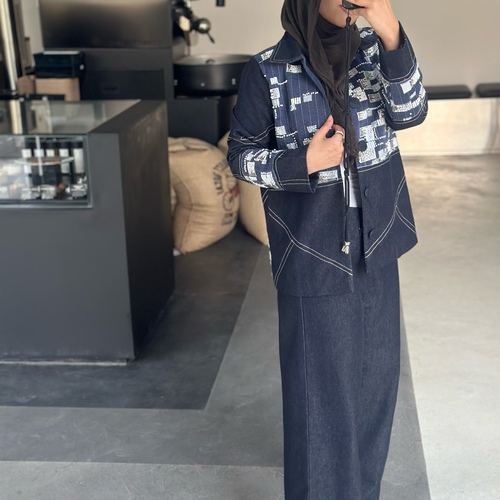 denim set - Set ( top + pant )&nbsp; u can choose the length of the jacket