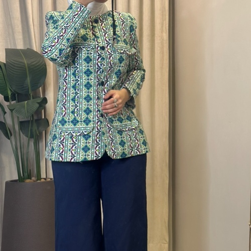 Geometric Print set - Set : top + pant  Plz write your length in the note